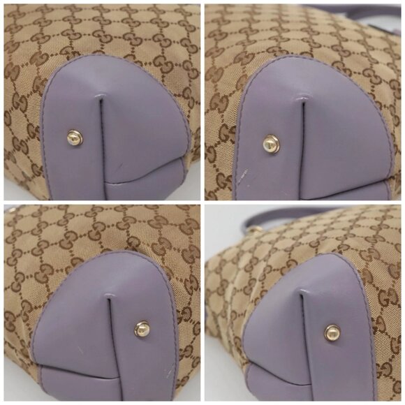 GUCCI GG Canvas Heart Bit Tote Bag Gold Beige 269957 Auth BA4579 - Picture 14 of 16